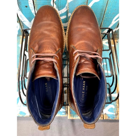 Cole Haan Grand.OS Mens size 12M Brown Leather Chukka Desert Ankle Boots C24298 - Picture 9 of 10
